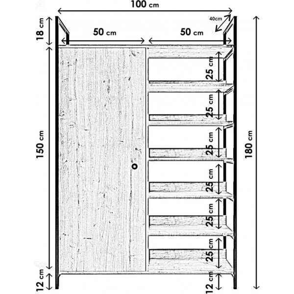 Limbo vaatekaappi 613 - tammi