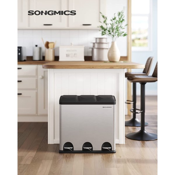 Luan roskakori 54 l - Hopea/musta