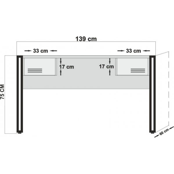 Cosmo Siesta kirjoituspöytä 139x60 cm - mänty/musta Cosmo Siesta kirjoituspöytä 139x60 cm - mänty/musta