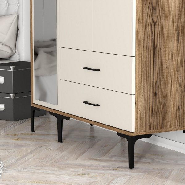 Kumsal vaatekaappi 8 pähkinä/kerma Kumsal vaatekaappi 8 pähkinä/kerma