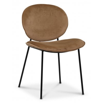 Rondo-tuoli samettia - ruskea + Huonekalujen jalat