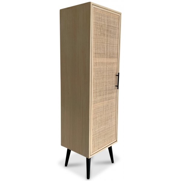 Rottinki-wc-kaappi mustalla kahvalla - React