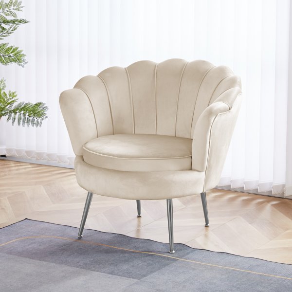 Nojatuoli beige samettia - Kingsley