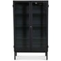 Cliff-vitriinikaappi, pelti (highboard) - Musta / Kirkas lasi
