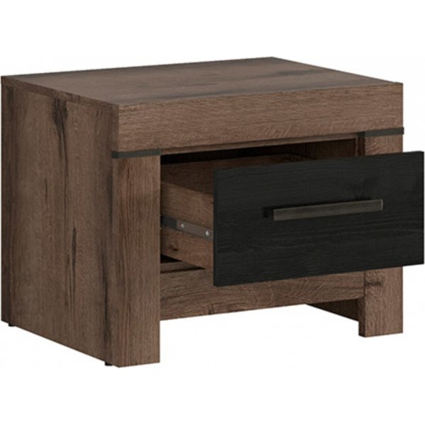 Balin yöpöytä - tumma tammi/musta tammi Balin yöpöytä - tumma tammi/musta tammi