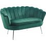 Kingsley 2-istuttava sohva samettia - vihre� / kromi