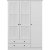 Capeto vaatekaappi peiliovilla, 135 cm - Valkoinen