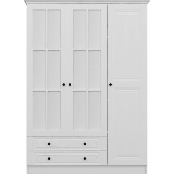 Capeto vaatekaappi peiliovilla, 135 cm - Valkoinen