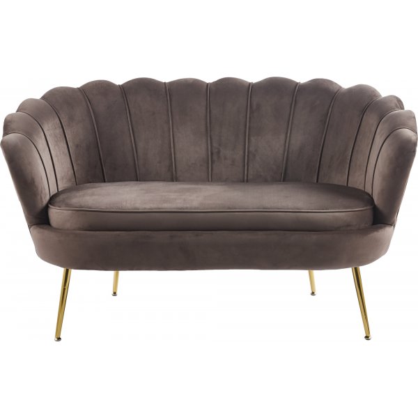 Kingsley 2-istuttava sohva samettia - ruskea / messinki