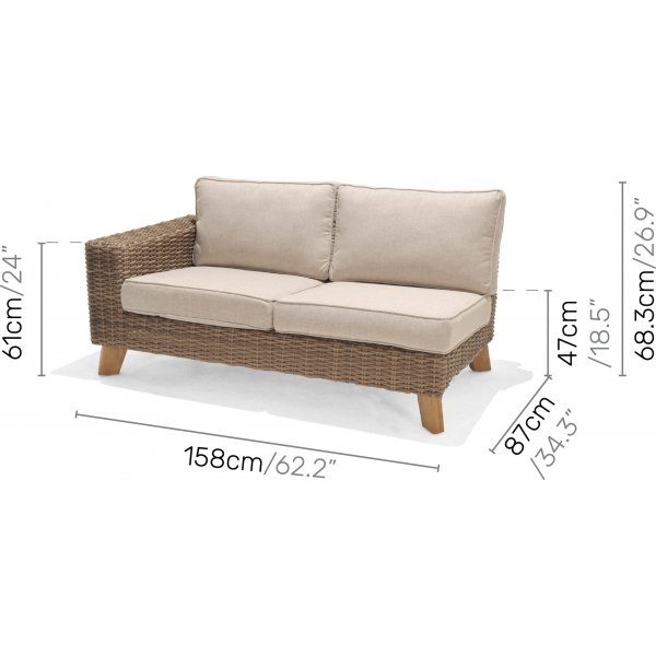 Bahama-loungeryhmä - beige/tiikki Bahama-loungeryhmä - beige/tiikki