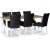 Fr ruokailuryhm 180 cm sis. 6 Crocket-musta tuolia - tammi/valkoinen + Huonekalujen tahranpoistoaine