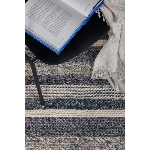 Teg-villamatto - laivastonsininen/harmaa Teg-villamatto - laivastonsininen/harmaa