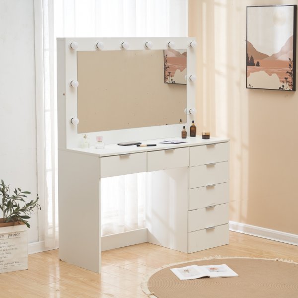 Meikkipöytä valaistuksella ja säilytystilalla / Gigi Meikkipöytä valaistuksella ja säilytystilalla / Gigi