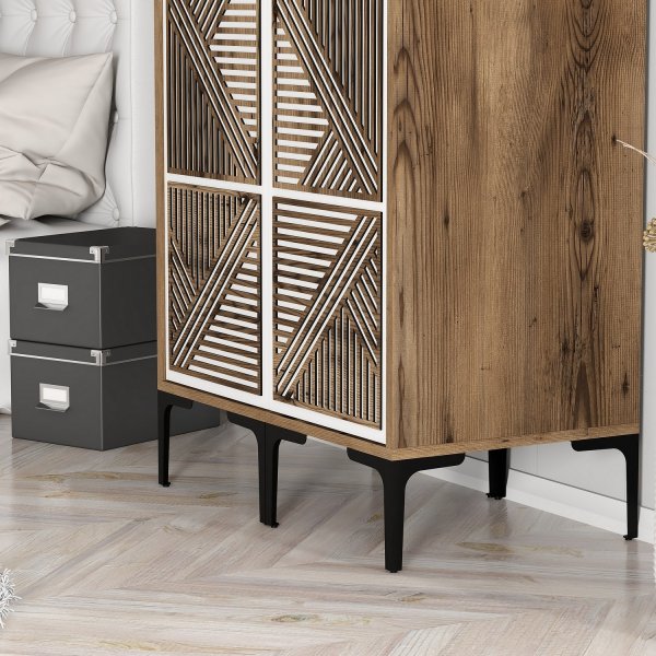 Kumsal vaatekaappi 5 pähkinä/valkoinen Kumsal vaatekaappi 5 pähkinä/valkoinen