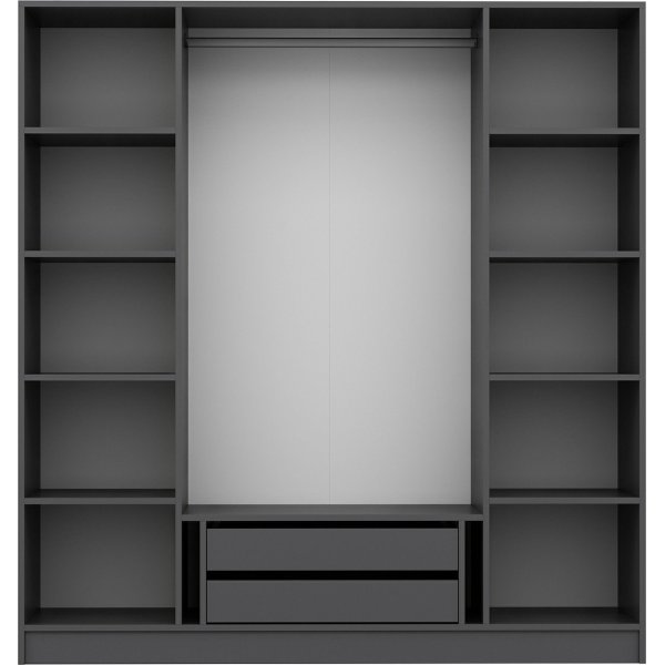 Cikani vaatekaappi 180x52x210 cm - Antrasiitti/savu