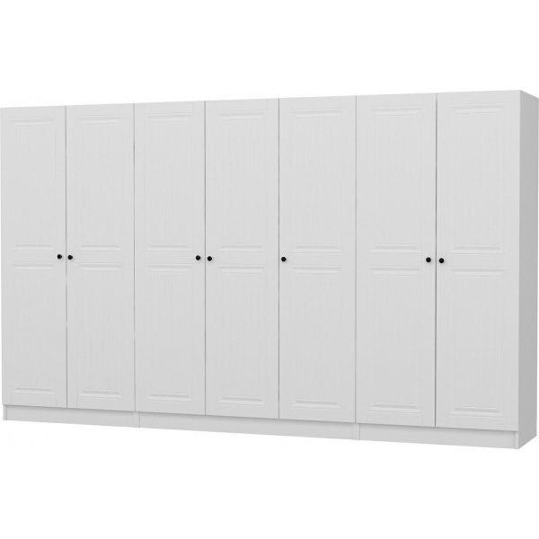 Capeto vaatekaappi 315 cm, variantti A - valkoinen