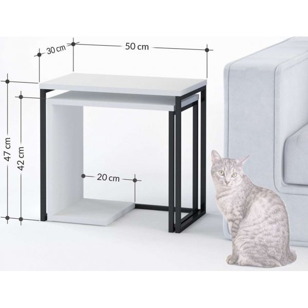 Zigosh-pöytä 50 x 30 cm - Retro harmaa Zigosh-pöytä 50 x 30 cm - Retro harmaa