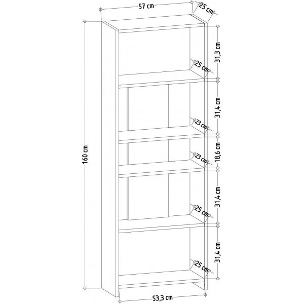 Dio kirjahylly - valkoinen/wenge Dio kirjahylly - valkoinen/wenge