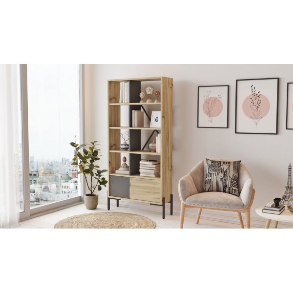 Bruno kirjahylly - huopa/antrasiitti Bruno kirjahylly - huopa/antrasiitti