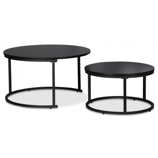 Solano sivupöytä Ø80/60 cm - Mustaksi petsattua saarnia Solano sivupöytä Ø80/60 cm - Mustaksi petsattua saarnia