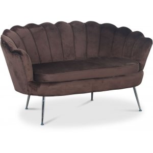 Kingsley 2-istuttava sohva ruskea sametti kromijalat + Huonekalujen tahranpoistoaine