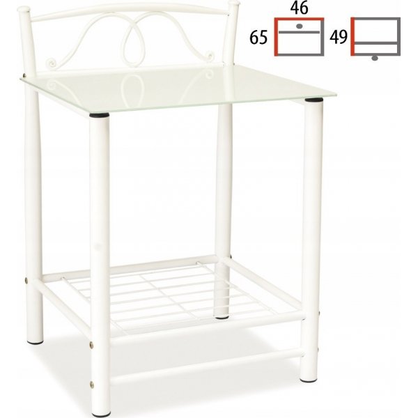 Yöpöytä Rick - Valkoinen Yöpöytä Rick - Valkoinen