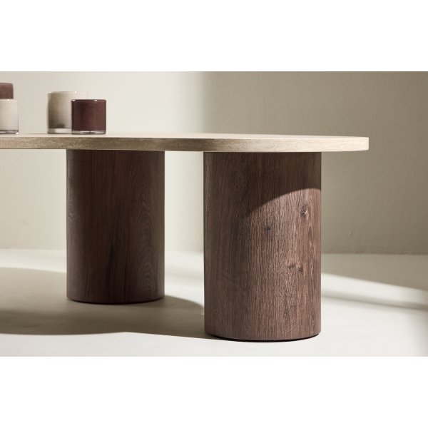 Megg-sohvapöytä 130x78 - Mokka / Travertiini Megg-sohvapöytä 130x78 - Mokka / Travertiini