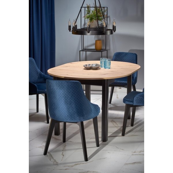 Jatkettava ruokap�yt� 102-142 cm tammi/musta