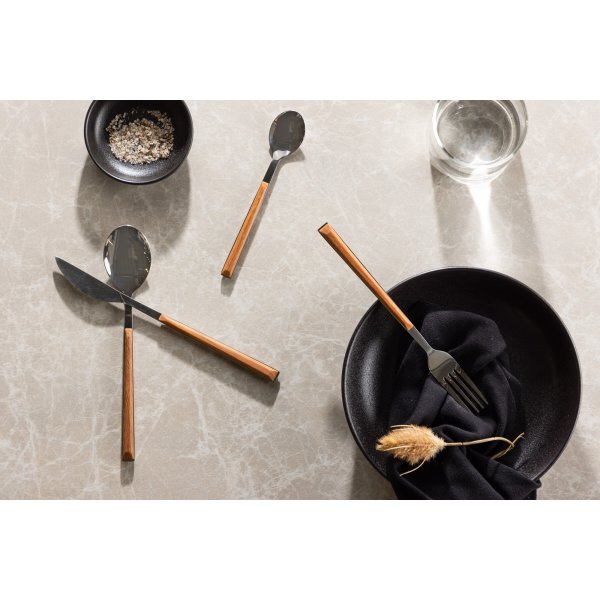 Jublie-aterimet 24 kpl - ruskea/hopea Jublie-aterimet 24 kpl - ruskea/hopea