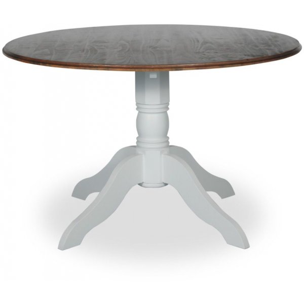 Ruokapöytä Ø120 cm - Valkoinen/Ruskea petsattu - Victoria + Huonekalujen tekstiilien puhdistus Ruokapöytä Ø120 cm - Valkoinen/Ruskea petsattu - Victoria + Huonekalujen tekstiilien puhdistus