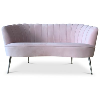 Snckan 2-istuttava sohva - Vaaleanpunainen sametti / kromi