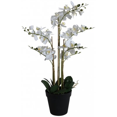 Keinotekoinen kasvi - Orkidea 8 vartta K80 cm - Valkoinen