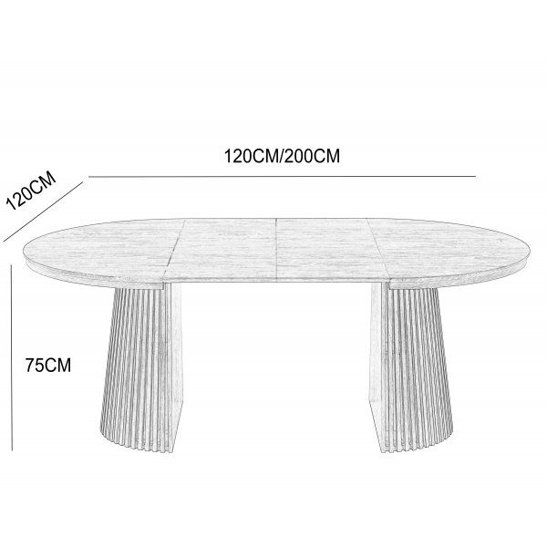 Crossby pyöreä ruokapöytä jatkettava Ø120-200 cm - Tammi Crossby pyöreä ruokapöytä jatkettava Ø120-200 cm - Tammi