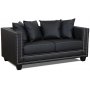 Tempel 2-istuttava sohva niiteillä - Musta keinonahka Tempel 2-istuttava sohva niiteillä - Musta keinonahka