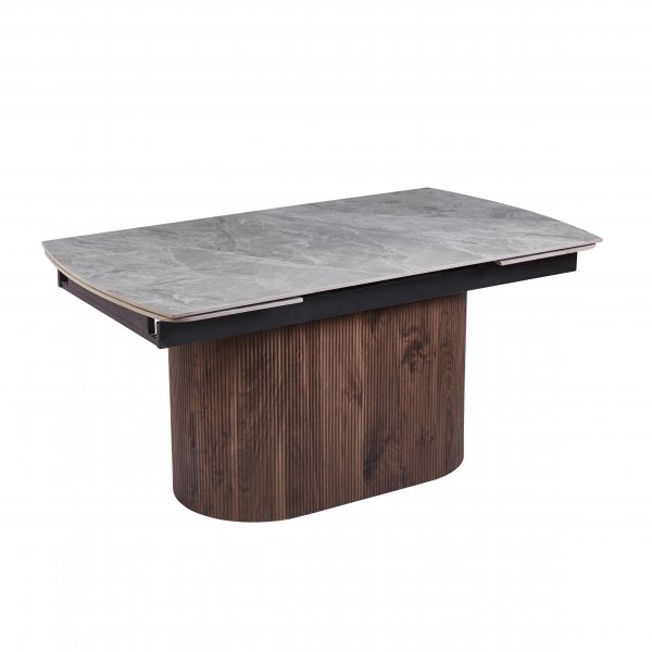 Salvador ruokapöytä 160-240 cm harmaalla keraamisella kivellä / Pähkinäpuu Salvador ruokapöytä 160-240 cm harmaalla keraamisella kivellä / Pähkinäpuu