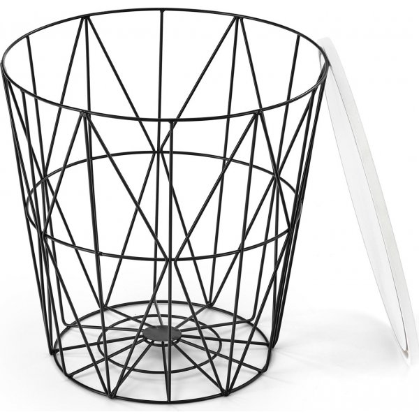 Harissa sohvapöytä Ø42 cm - Valkoinen marmori/musta Harissa sohvapöytä Ø42 cm - Valkoinen marmori/musta