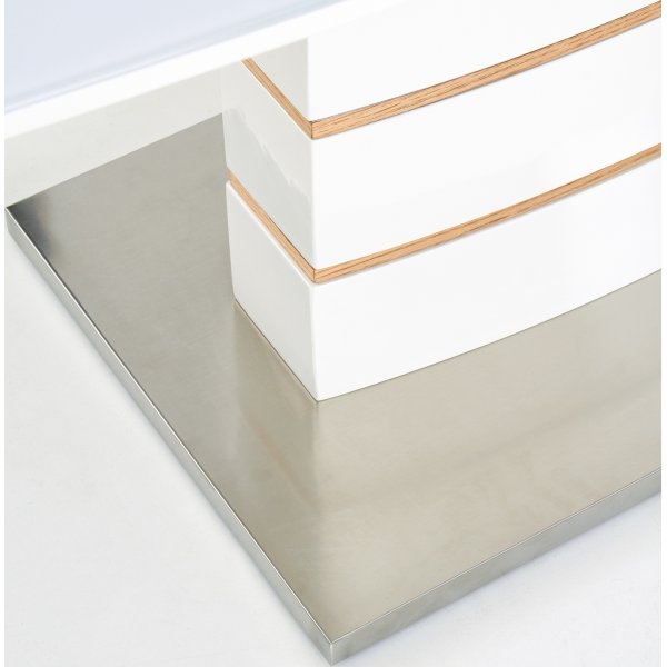 Mervin jatkettava ruokap�yt� 140-180 cm - Tammi / Kiilt�v� valkoinen