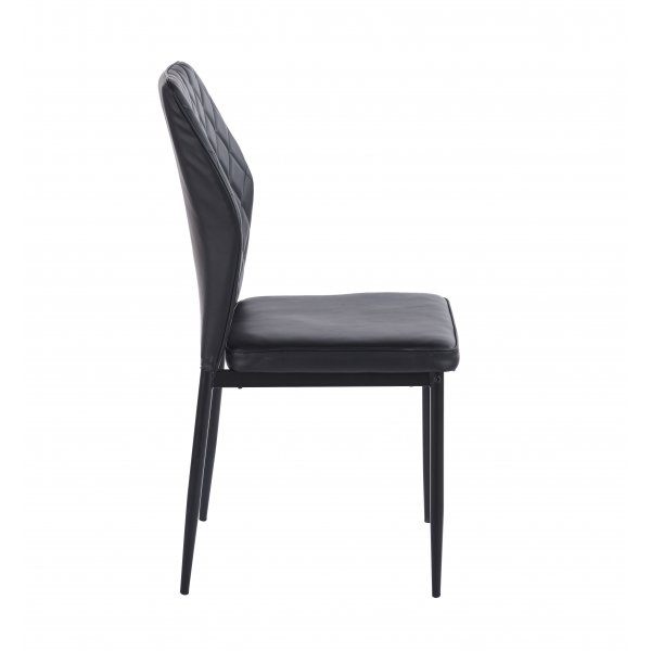 Inez-ruokatuoli mustaa keinonahkaa, mustat jalat Inez-ruokatuoli mustaa keinonahkaa, mustat jalat