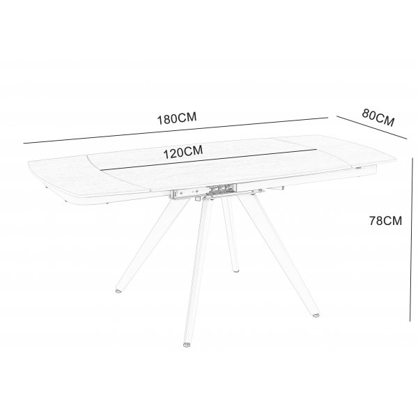 Saturnus-ruokapöytä, jatkettava 120-180 cm - beige travertiini Saturnus-ruokapöytä, jatkettava 120-180 cm - beige travertiini