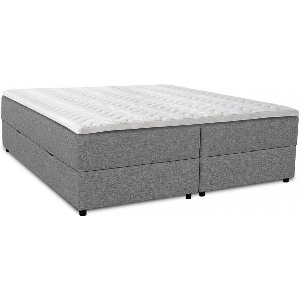 Comfort boxbed-s�nky 5-vy�hykkeisell� s�ilytystaskulla (harmaa) - Valinnainen leveys