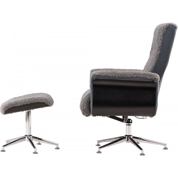 Nojatuoli jalkarahilla - Harmaa - Hagön + Huonekalujen tahranpoistoaine Nojatuoli jalkarahilla - Harmaa - Hagön + Huonekalujen tahranpoistoaine