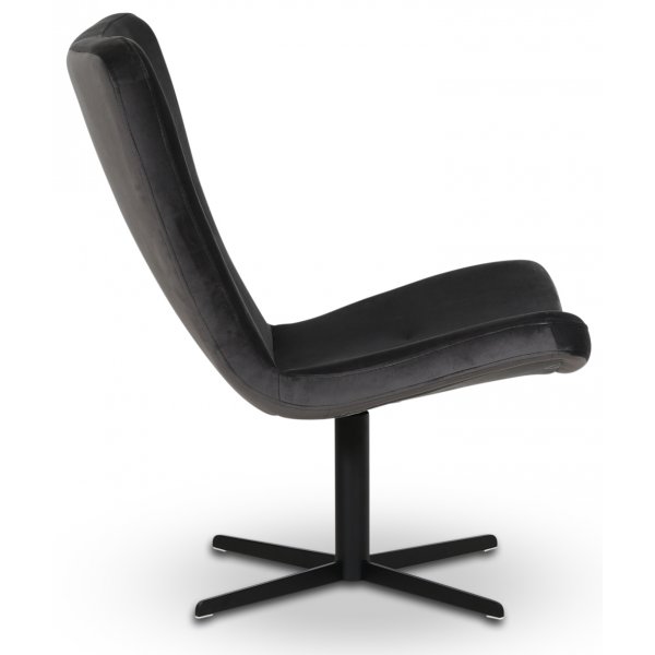 Design-nojatuoli Milano - Tummanharmaa (Sametti) / Musta + Huonekalujen puhdistus Design-nojatuoli Milano - Tummanharmaa (Sametti) / Musta + Huonekalujen puhdistus