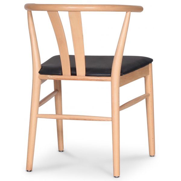 Astrid ruokatuoli mustalla PU-istuimella + Huonekalujen jalat Astrid ruokatuoli mustalla PU-istuimella + Huonekalujen jalat