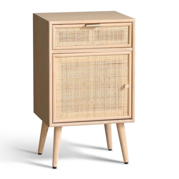 Yöpöytä rottingista/tammesta - Stockholm + Huonekalujen jalat Yöpöytä rottingista/tammesta - Stockholm + Huonekalujen jalat