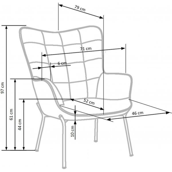 Nojatuoli Ingeborg - keltainen Nojatuoli Ingeborg - keltainen