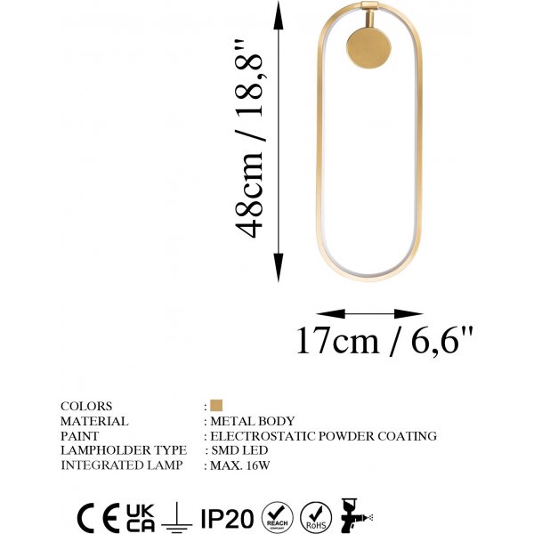 Tranceto seinävalaisin - kultaa Tranceto seinävalaisin - kultaa