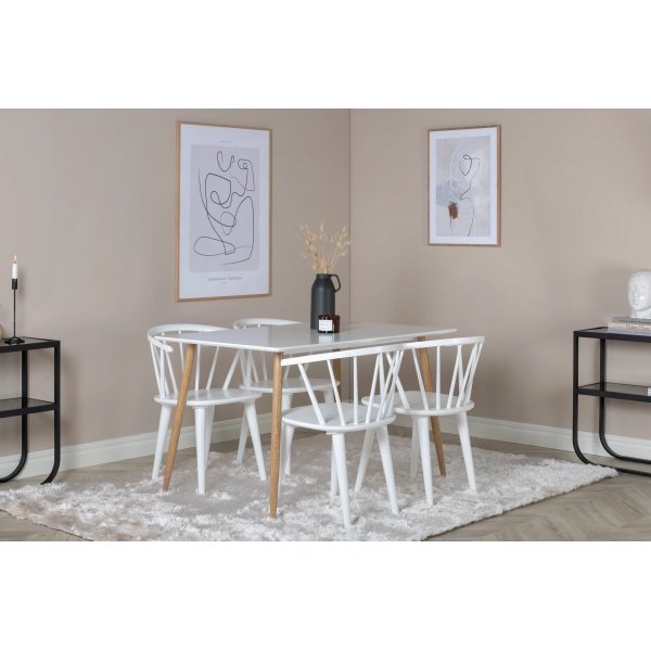 Bridge ruokapöytä 120 cm - Valkoinen/tammi Bridge ruokapöytä 120 cm - Valkoinen/tammi