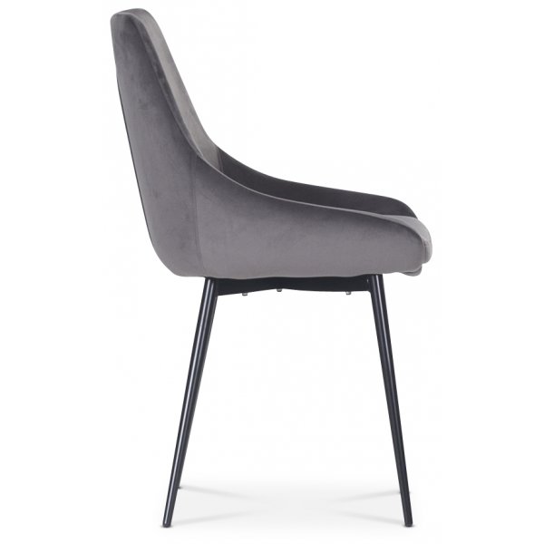 Plaza-ruokailuryhmä, marmoripöytä ja 4 kpl Theo-samettituolia - Harmaa/Musta + 2.00 x Huonekalujen jalat Plaza-ruokailuryhmä, marmoripöytä ja 4 kpl Theo-samettituolia - Harmaa/Musta + 2.00 x Huonekalujen jalat