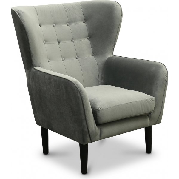 Teodor-nojatuoli - Vaaleanharmaa sametti Teodor-nojatuoli - Vaaleanharmaa sametti