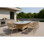 Ruokailuryhm 8 tuolia ja ruokapyt 230 x 100 cm beige/luonnonvrinen - Menton/Pino